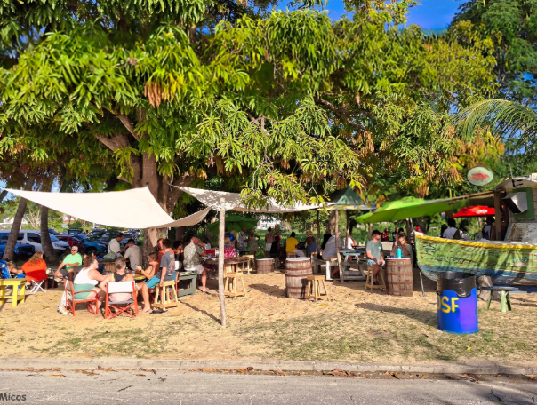 A photorealistic image showcasing a consultant advising an event organizer on implementing sustainable practices for a beach event. The consultant is pointing to a chart that outlines different eco-friendly options, and the event organizer is listening attentively. The scene conveys a sense of professionalism and expertise. Style: Business and environmental consulting photography with a focus on showcasing the importance of sustainable practices. Technical specs: 4K resolution, clean and professional lighting, modern and minimalist design.